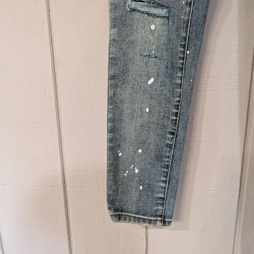 Purple Brand P001 Paint Splatter Distressed Skinny Jeans Mens 28